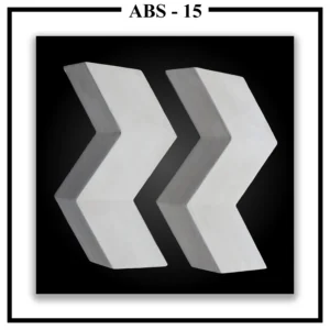 Two Luxture Abstract ABS-15 chevron-shaped 3D wall panels placed side-by-side against a black background.