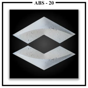 Two Luxture Abstract ABS-20 V-shaped textured panels arranged to form a diamond shape against a black background.