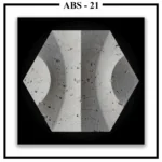 A single Luxture Abstract ABS-21 hexagonal panel featuring two large opposing concave curves and a rough, pitted texture.