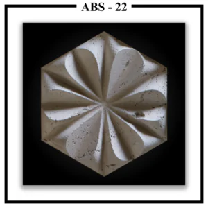 A single Luxture Abstract ABS-22 hexagonal wall panel with a carved floral petal design radiating from the center and a textured finish.