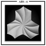 A single Luxture Abstract ABS-6 wall panel with a three-pronged spiral design creating a pinwheel effect.