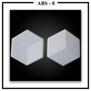 Two Luxture Abstract ABS-8 hexagonal wall tiles designed to create a 3D cube or isometric box illusion.