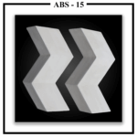Two Luxture Abstract ABS-15 chevron-shaped 3D wall panels placed side-by-side against a black background.