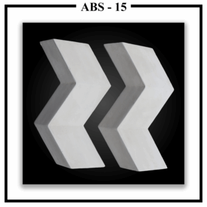 Two Luxture Abstract ABS-15 chevron-shaped 3D wall panels placed side-by-side against a black background.