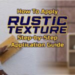 Worker applying Rustic Texture wall finish step-by-step with a trowel