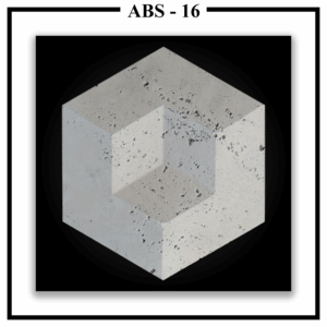 A single Luxture Abstract ABS-16 hexagonal panel with a recessed L-shape, creating a 3D cube illusion with a pitted texture.