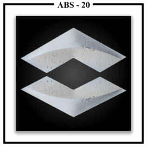 Two Luxture Abstract ABS-20 V-shaped textured panels arranged to form a diamond shape against a black background.