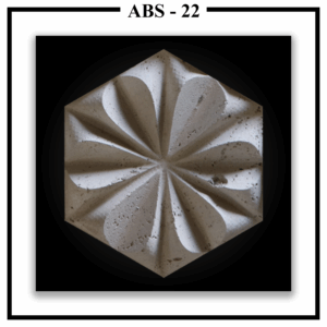 A single Luxture Abstract ABS-22 hexagonal wall panel with a carved floral petal design radiating from the center and a textured finish.