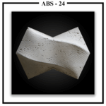 A single Luxture Abstract ABS-24 hourglass-shaped wall panel with a subtle twist in its form and a textured surface.