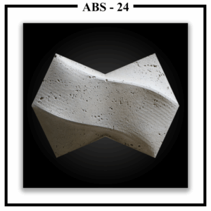 A single Luxture Abstract ABS-24 hourglass-shaped wall panel with a subtle twist in its form and a textured surface.