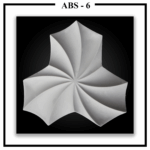 A single Luxture Abstract ABS-6 wall panel with a three-pronged spiral design creating a pinwheel effect.