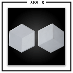 Two Luxture Abstract ABS-8 hexagonal wall tiles designed to create a 3D cube or isometric box illusion.